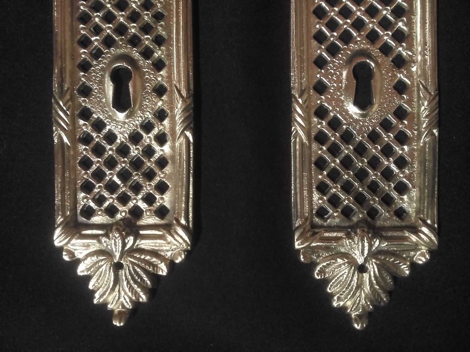 Par de espelhos para fechadura de porta em latão maciço