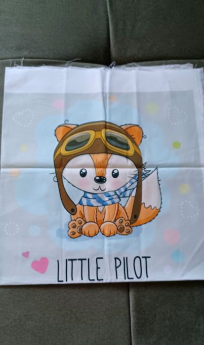 Panel Bawełniany na poduszkę 40x40 nowy 4 sztuki Little pilot