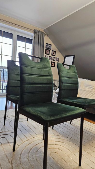 Stylowe krzesla 4 szt zieleń boho