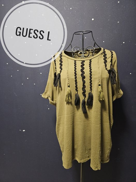 BLuzka Guess oryginalna markowa L khaki zielona  boho