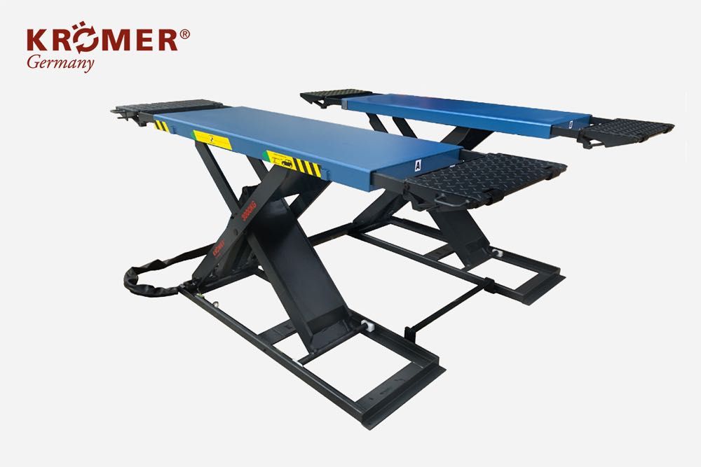 podnośnik nożycowy Krömer X40, 3t, dluga rampa, mobilny