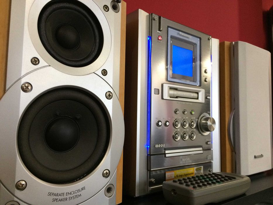 Panasonic SA-PM25 wieża RDS Bi-Amp subwoofer neony 2X50W stan BDB