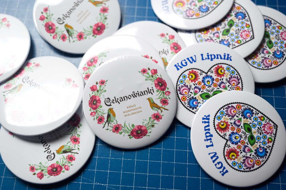 Przypinki z personalizowaną grafiką  / zdjęciem 75 mm - z agrafką