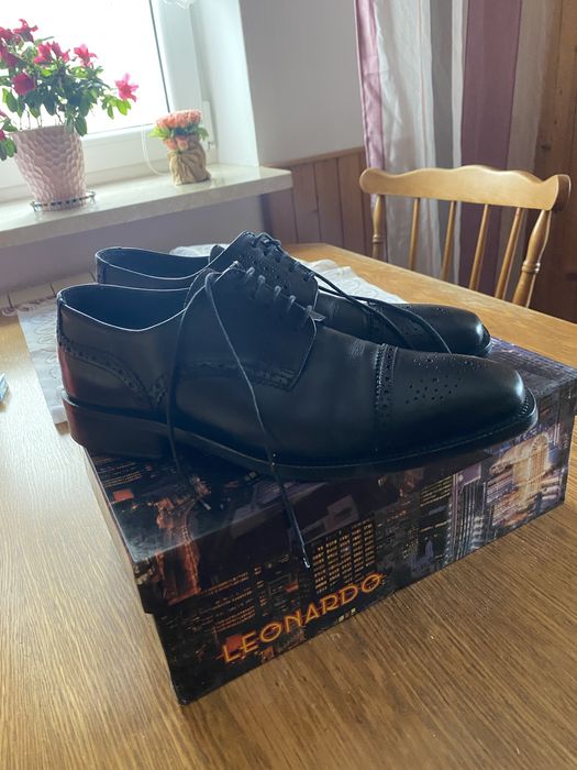 Eleganckie skorzane wloskie pantofle