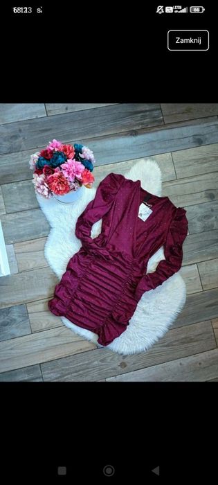 Sukienka bordo cekiny