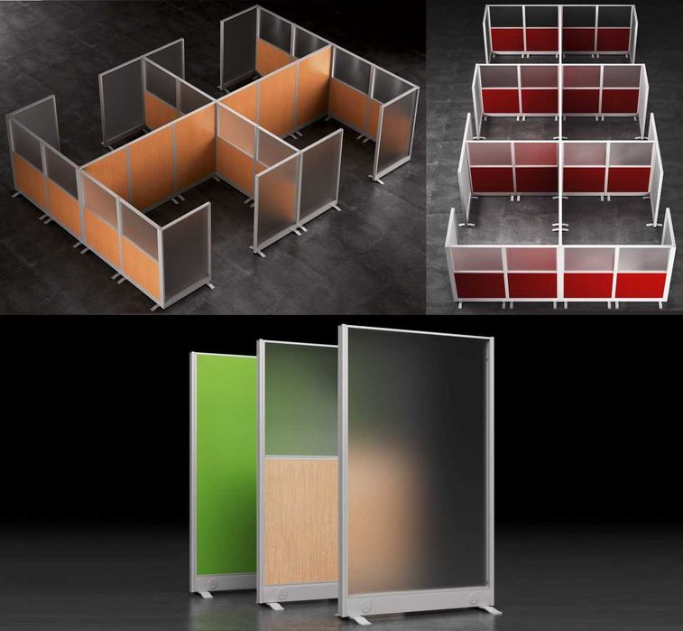 Biombo Separador de escritório material de qualidade Tecido/Vidro Novo