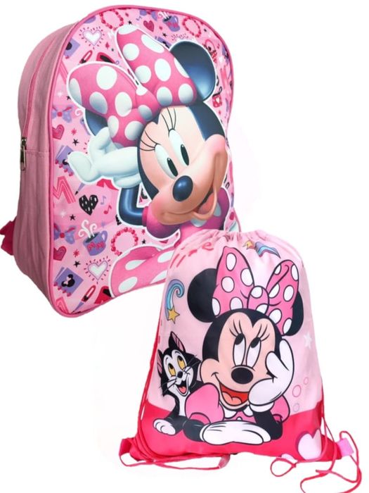 Plecak przedszkolny mały na wycieczki +worek Myszka Minnie