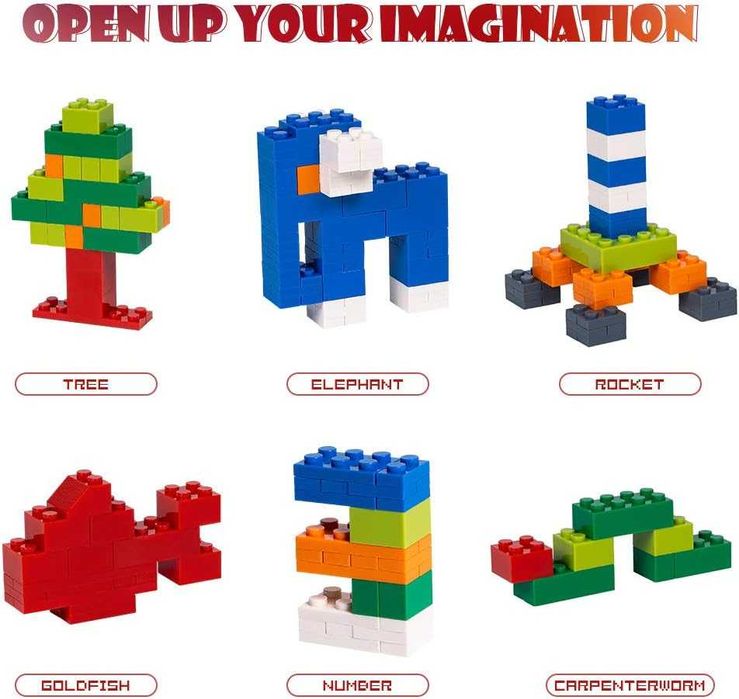 Klocki Konstrukcyjne 1500 Elementów Lekebaby Block Kompatybilne z Lego