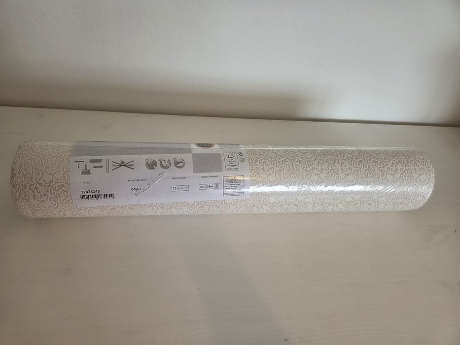 Rolo papel de parede INSPIRE motivos rosa e branco
