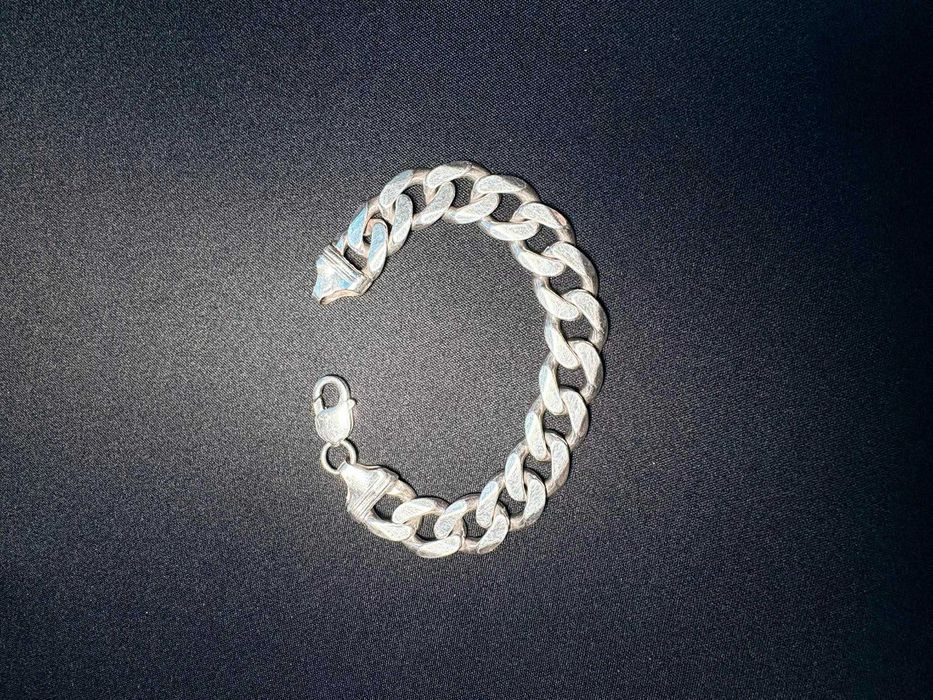 Bransoletka srebrna pancerka 925