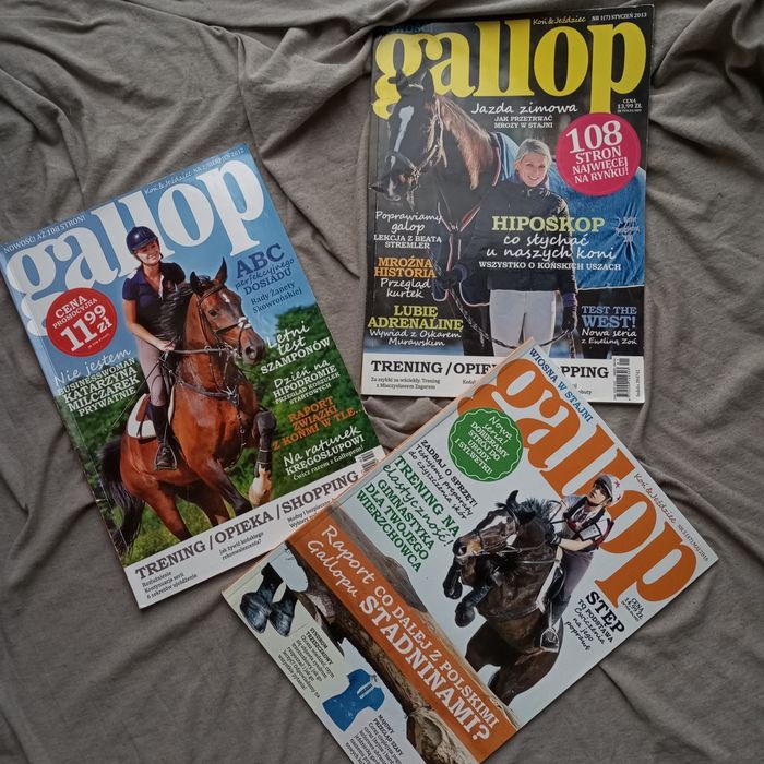 Gallop 3 sztuki numery czasopismo jeździeckie 2012 , 2013, 2016