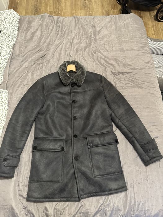 Płasz zimowy męski kożuch L