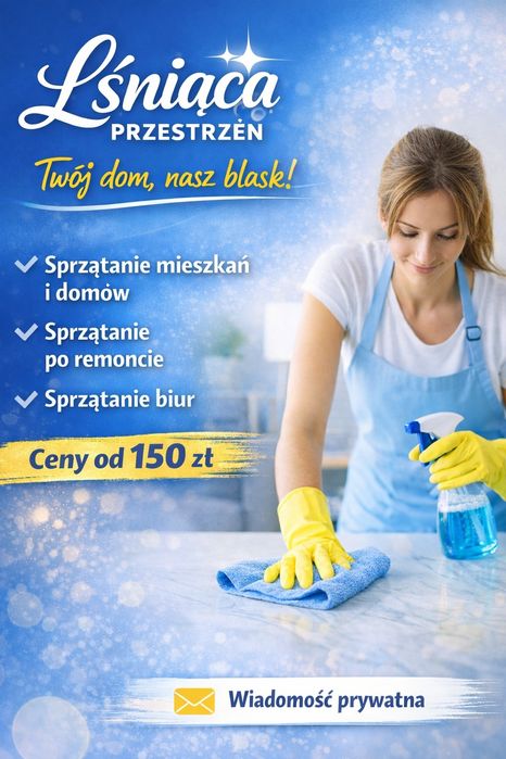 Sprzątanie mieszkań, biur, lokali