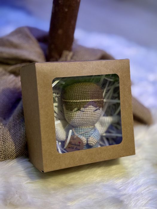 Ręcznie robiony aniołek na szydełku, narodziny, chrzest, komunia