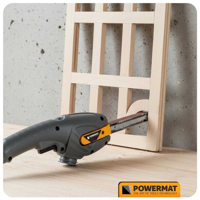 POWERMAT Szlifierka Taśmowa Palcowa 400W 3 Prowadnice Zestaw PM1472