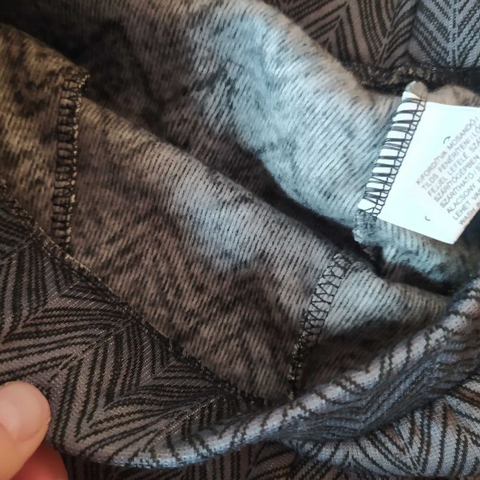 Spodnie szare na gumce legginsy 40 ocieplane