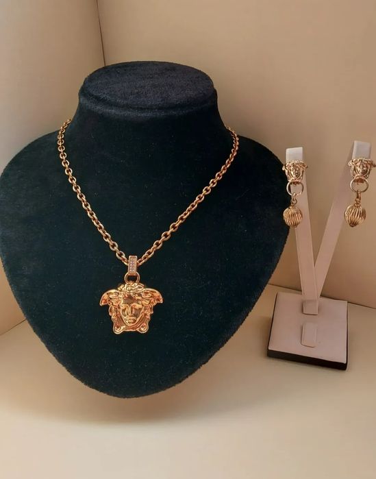 Вінтажний Комплект (кольє, браслет, кліпси) Gianni Versace, Italy 80-x