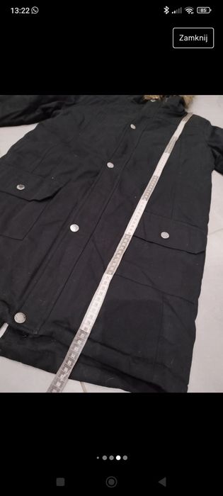 R.164 nowa czarna parka kurtka dla chłopca