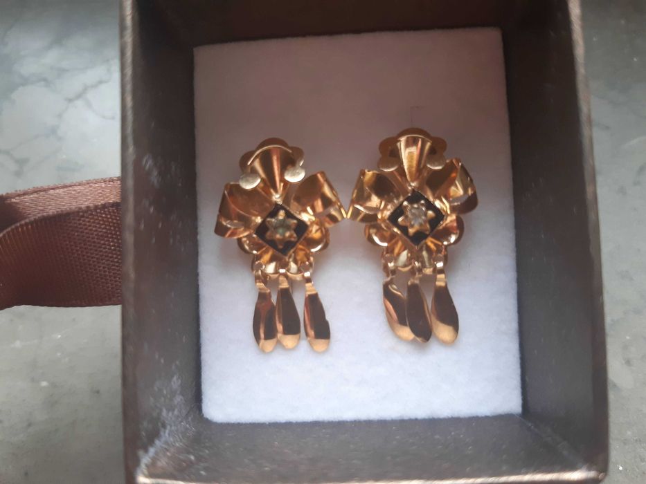 Brincos Ouro português, anos 60, 19.2 Kt, como novos