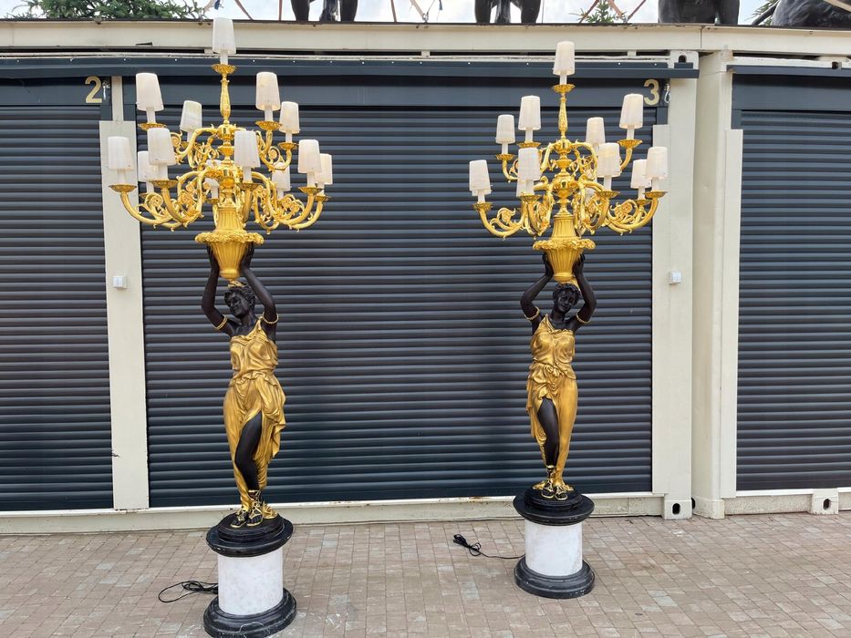 Pałacowe Lampy Brąz Złocony Kobiety 240 Cm