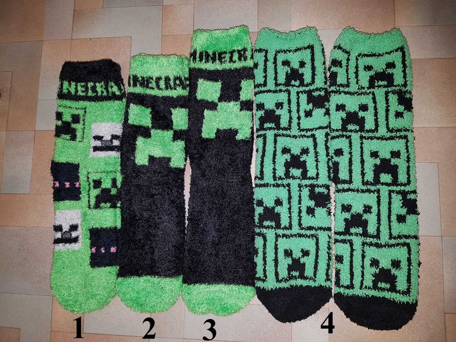 Носки пушистые Майнкрафт Minecraft с тормозами плюшевые теплые