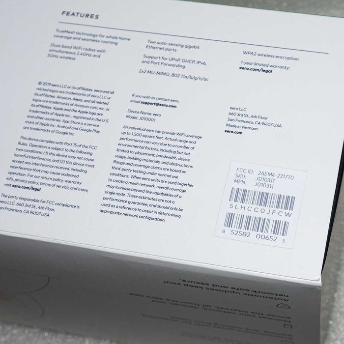 Комплект Amazon Eero Mesh 3 WiFi роутера 802.11ac AC1300 2.4+5 ГГц