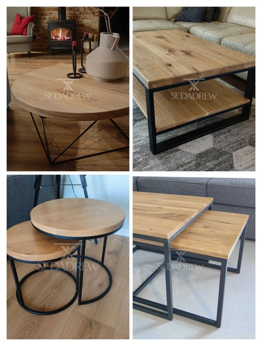 stół stolik loft dębowy rozkładany na wymiar lite drewno