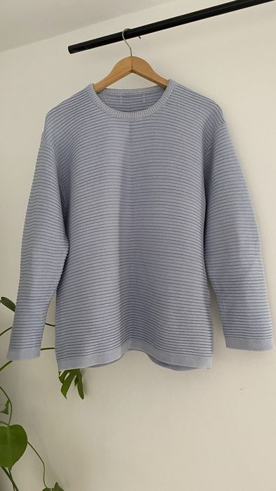 Niebieski sweter Blue baby 38/M -42/XL 50% bawelna  oversize