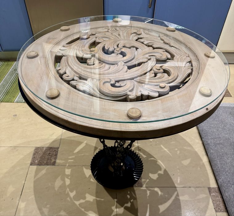 Stół okrągły loft stare drewno