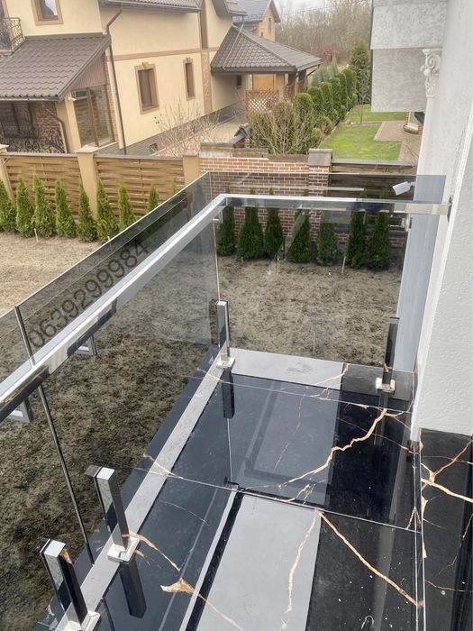 Скляні перила,скляні дашки,перила з нержавійки, вироби з нержавійки