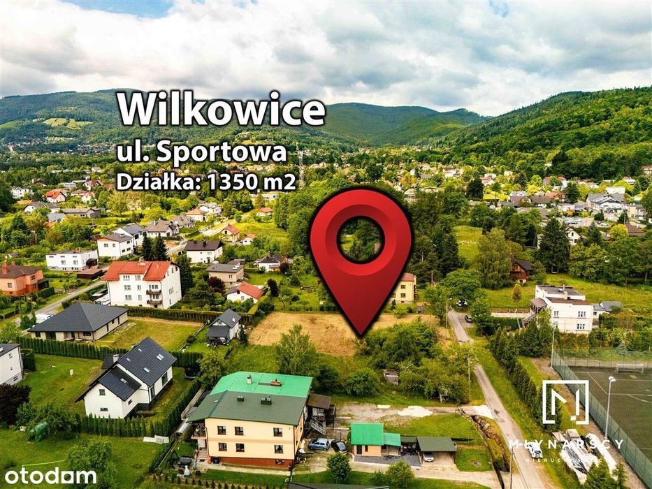 Płaska,prostokątna działka budowlana w Wilkowicac - Więcej