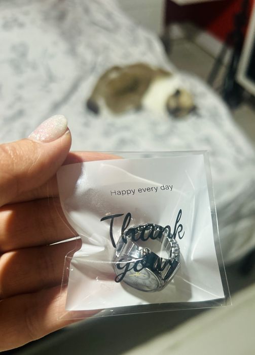 Relógio para dedo, prateado *novo*