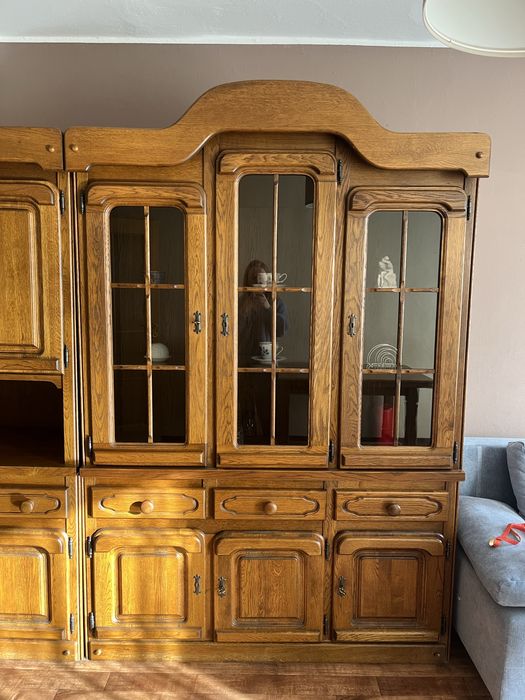 Komoda debowa, witryna debowa