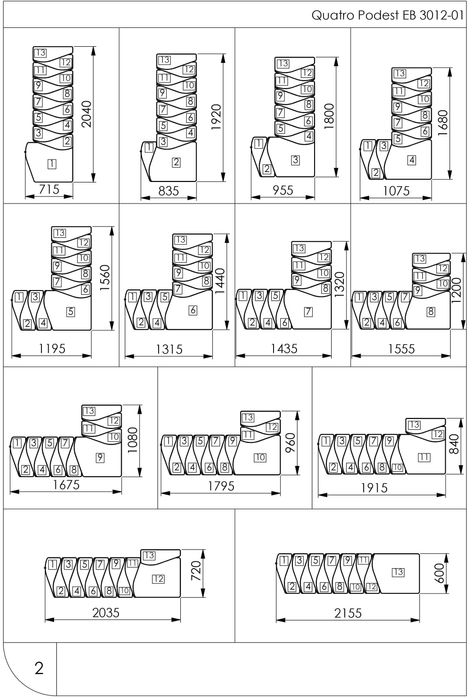 Solidne Mini Schody modułowe Quadro/ Szare/zabiegowe