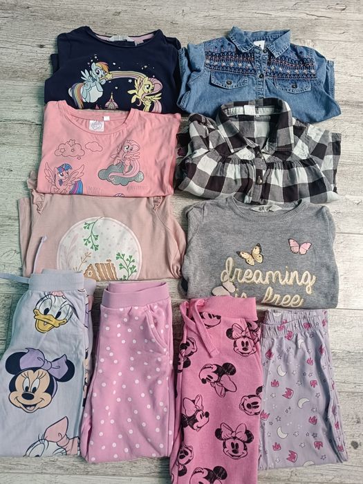 Paka dla dziewczynki koszulki spodnie dresowe kurtki 116