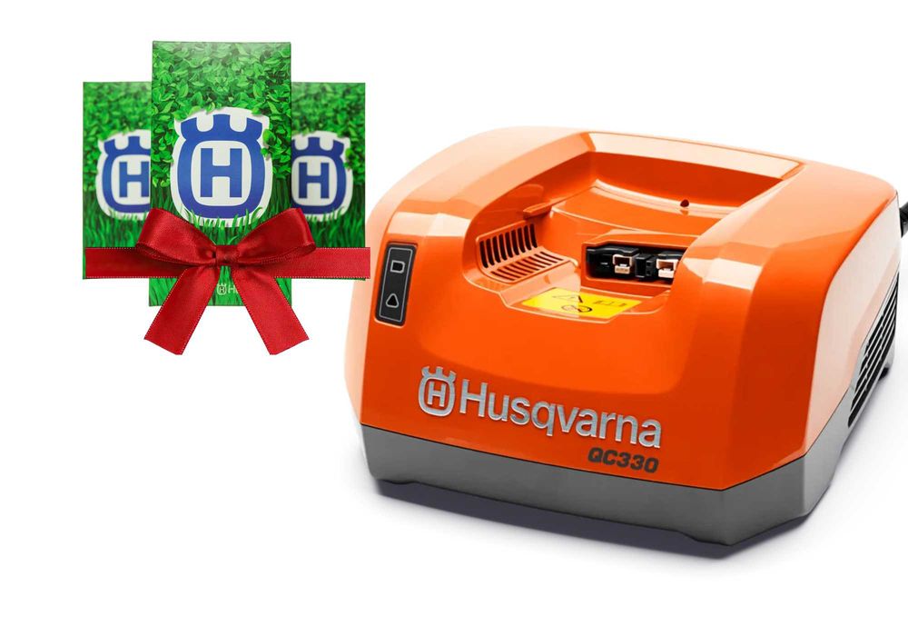 Ładowarka Husqvarna QC330 szybkie ładowanie akumulatorów BLi + prezent