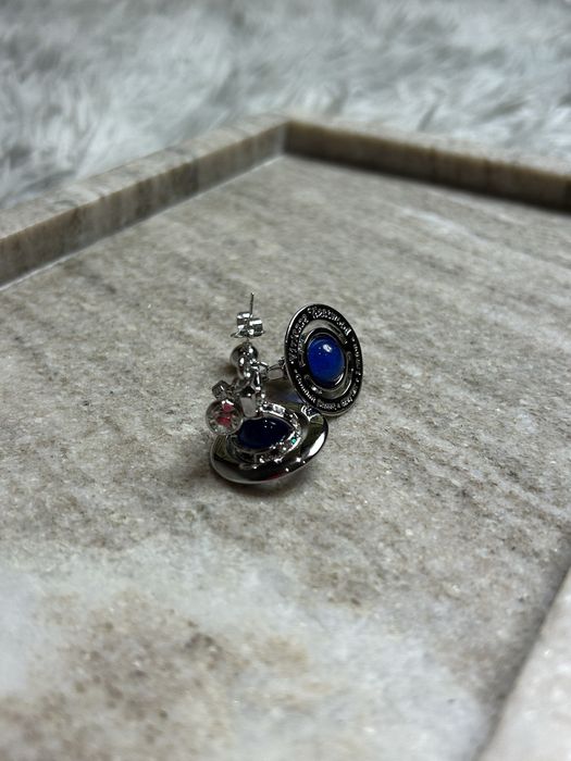 Vivienne Westwood Orb Saturn Earrings Blue серьги сережки