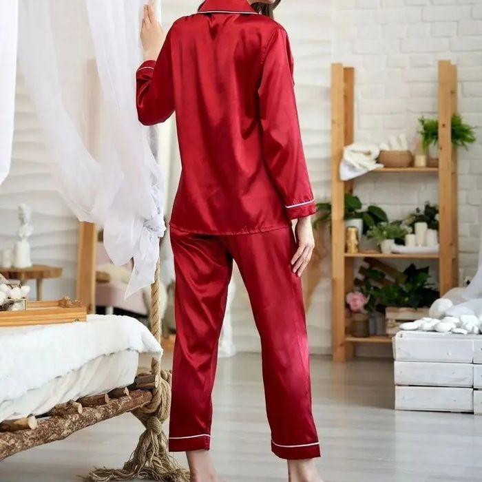 Піжама атласна Classic пижама жіноча рубашка штани для сну та дому 910