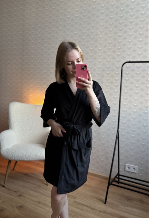 Велюровий халат з поясом