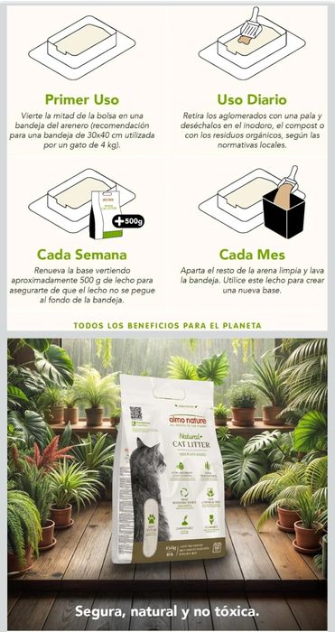 Almo Nature - Areia gato biodegradável