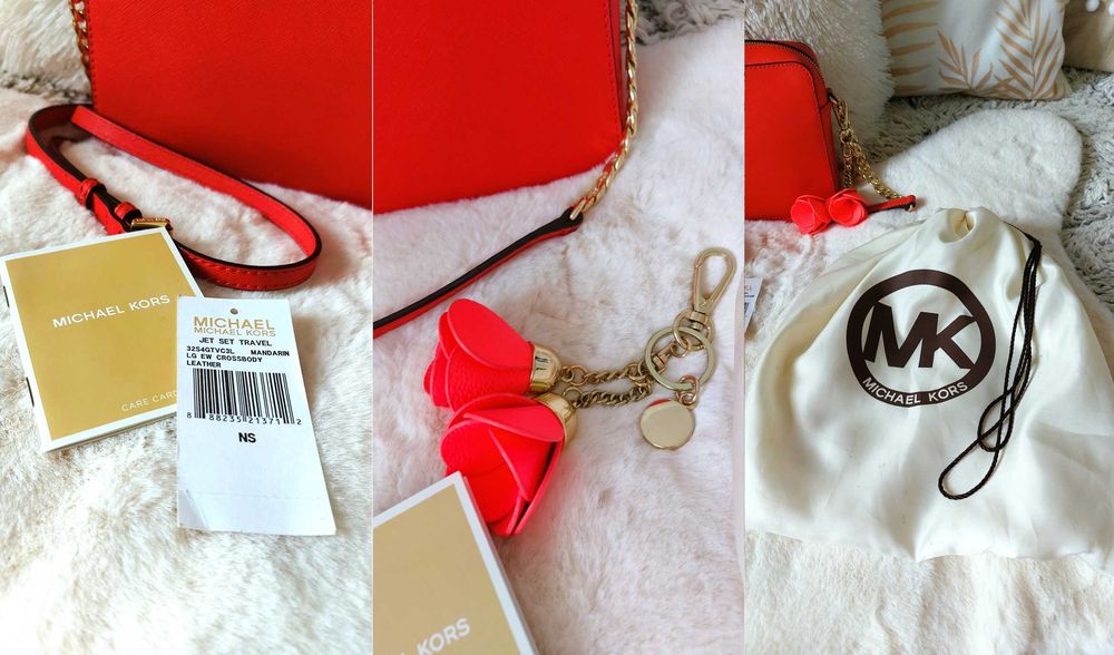 Torba listonoszka Michael Kors Crossbody Jet Set Travel Mandarin