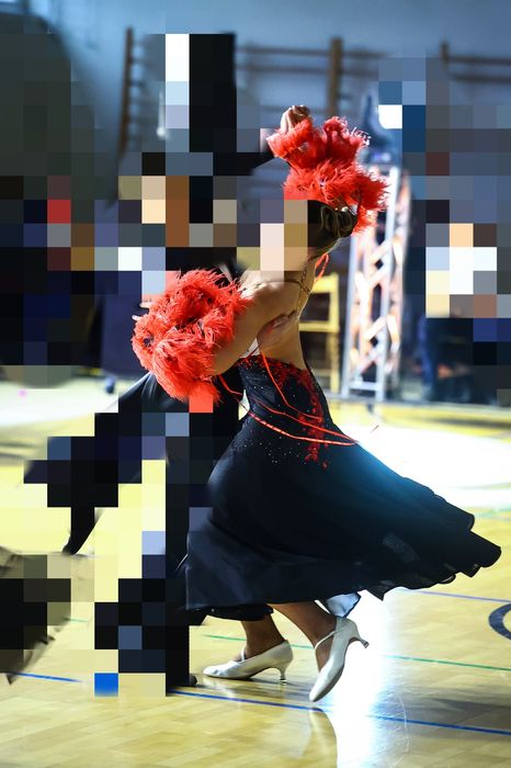 Bogato zdobiona sukienka do Standardu Taniec Towarzyski M