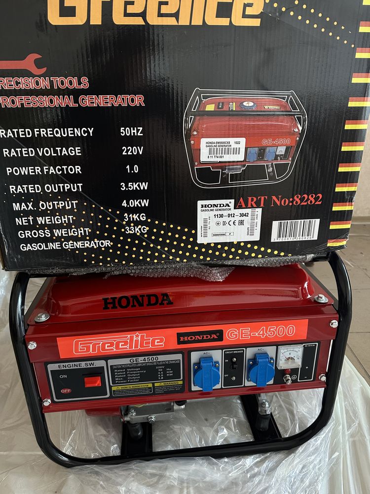 Генератор 4 кВт HONDA GE-4500 бензиновый 3.5 кВт номинал: 8 199 грн .