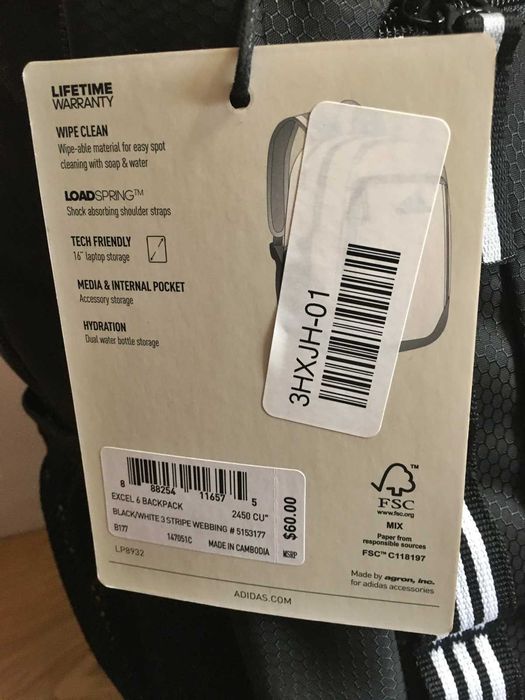 Знижка ! Рюкзак Adidas Excel 6. Оригінал. З США. Новий