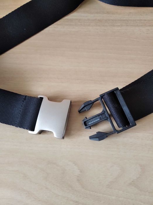 Пояс чорний текстильний з пряжкою, 110 см