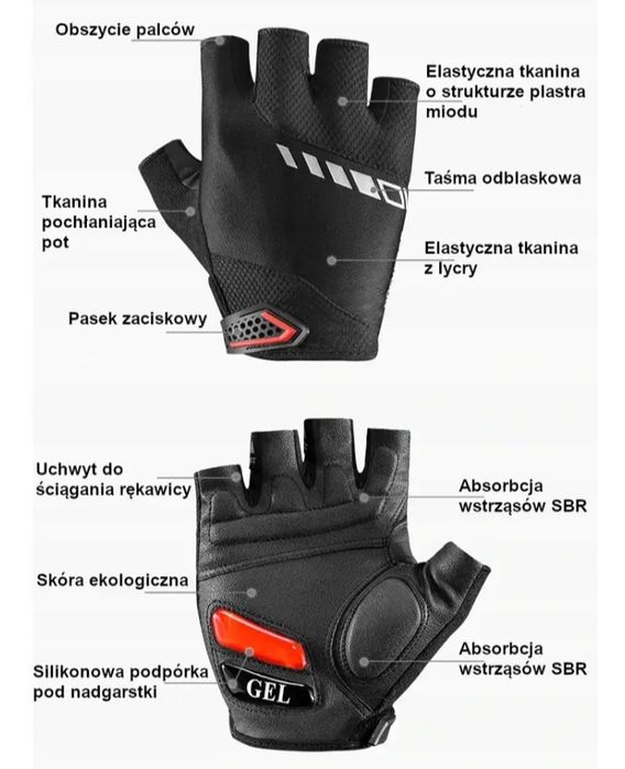 Rękawiczki rowerowe Rockbros M,L