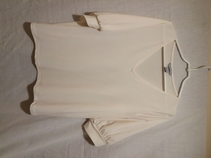 Bluzka gładka w kolorze ecru