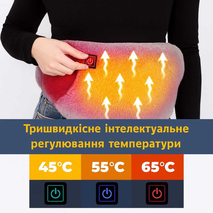 Електро-пояс з підігрівом USB 105×20 см, графеновий нагрів, 3 режими