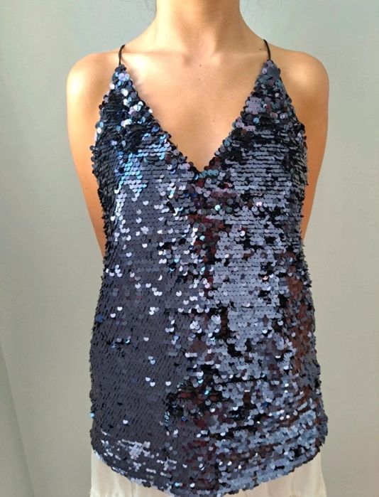 Top zara lantejoulas xs
