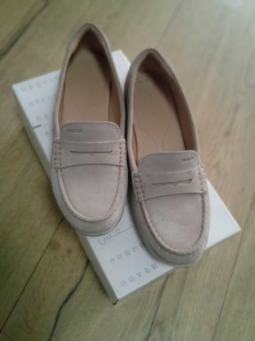 Брендові мокасіни  сліпони натуральний замш Геокс Респіра